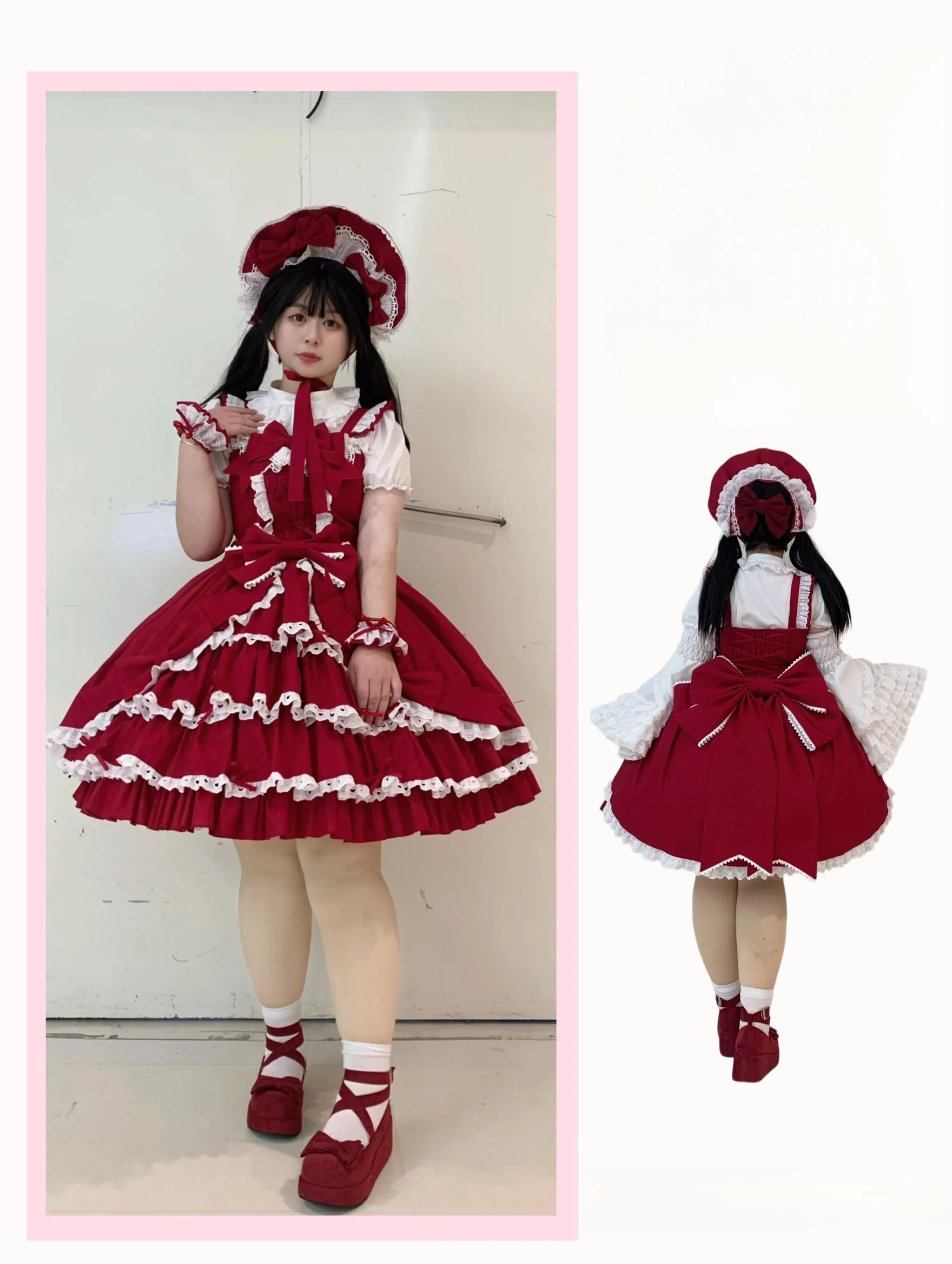 Chubby Cat Diary - Gryza - Plus Size Princess Lolita JSK, Cotton Tiered Ruffles - Image 4
