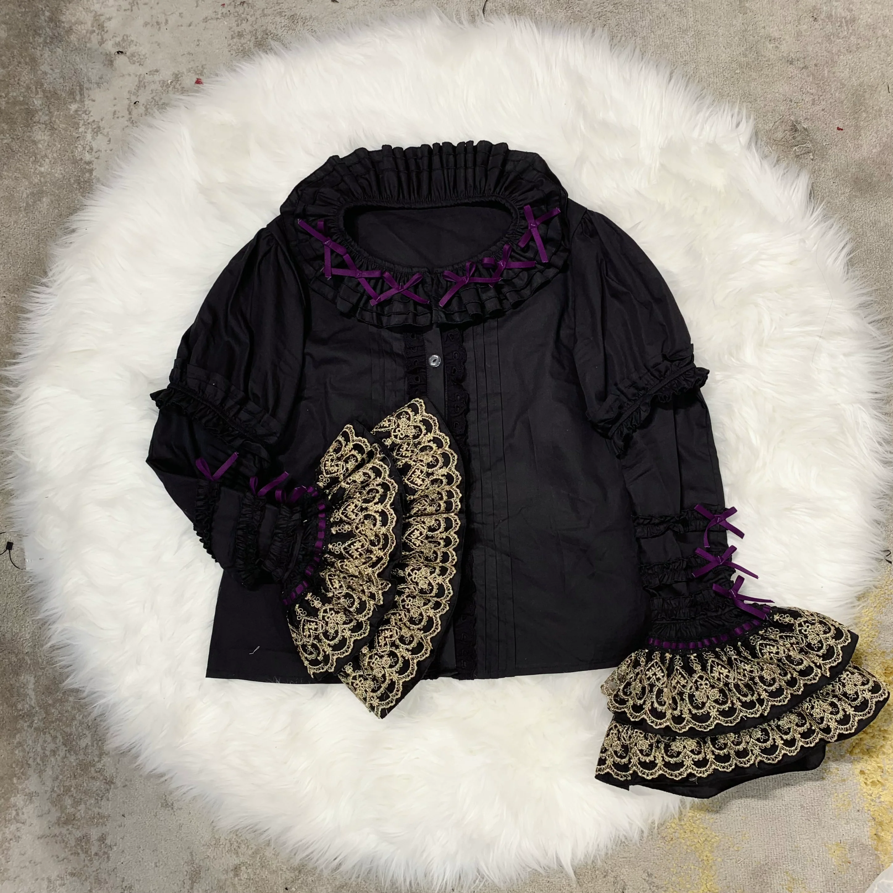 Chubby Cat Diary - Plus Size Sweet Lolita Shirt, Detachable Sleeves - Image 6