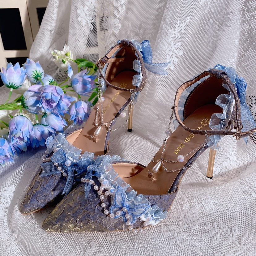 Ximeng Lolita - Deep Sea Hospital - Plus Size Wedding Lolita Bridal Shoes Customized Heels - Image 16
