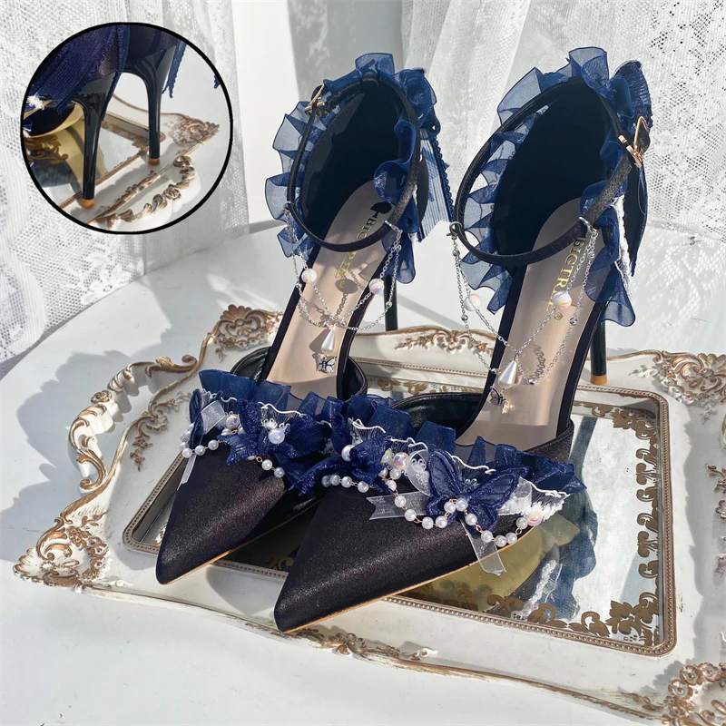 Ximeng Lolita - Deep Sea Hospital - Plus Size Wedding Lolita Bridal Shoes Customized Heels - Image 19