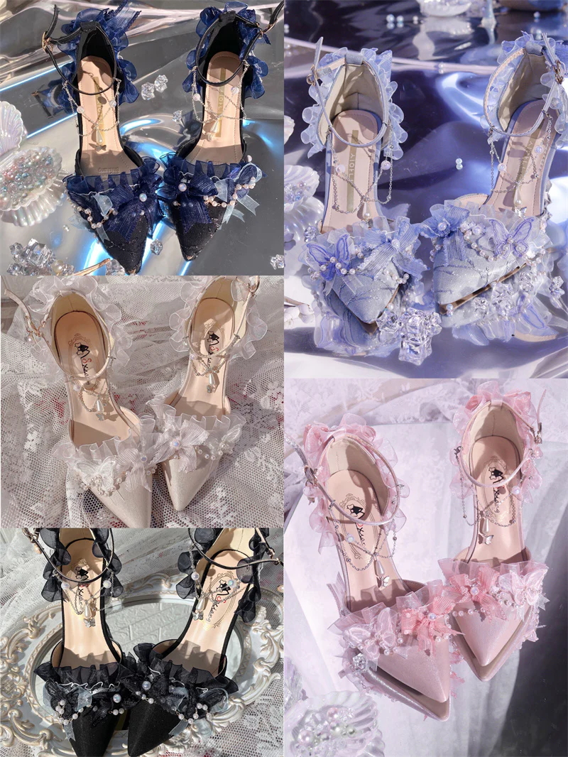 Ximeng Lolita - Deep Sea Hospital - Plus Size Wedding Lolita Bridal Shoes Customized Heels - Image 21