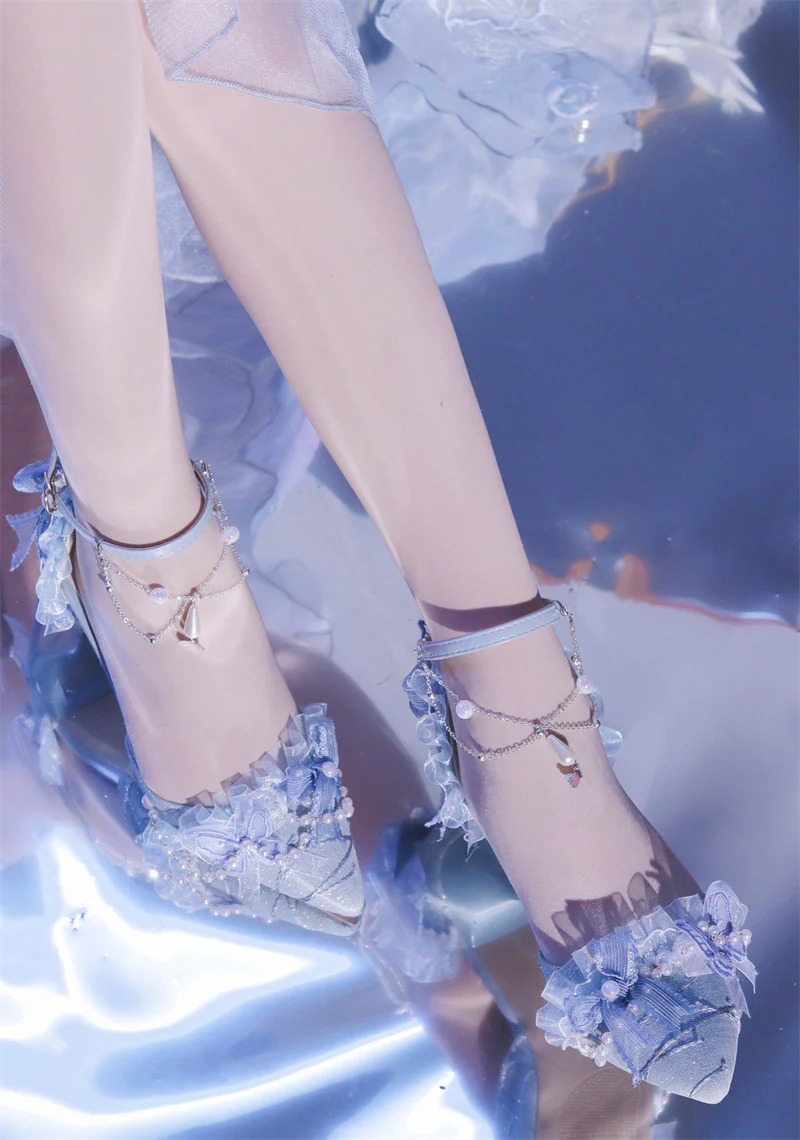 Ximeng Lolita - Deep Sea Hospital - Plus Size Wedding Lolita Bridal Shoes Customized Heels - Image 25