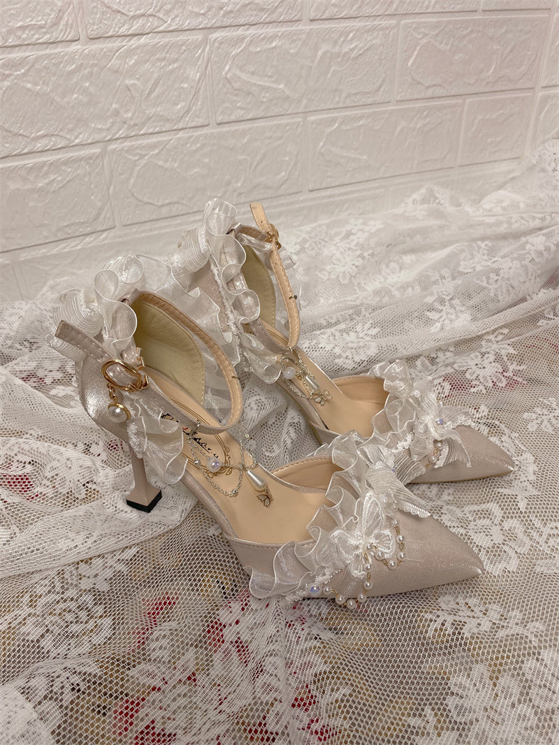 Ximeng Lolita - Deep Sea Hospital - Plus Size Wedding Lolita Bridal Shoes Customized Heels - Image 53