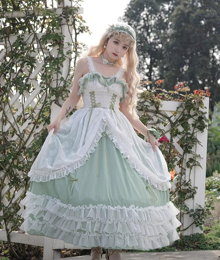 Daydream Whisper - Toting Basil - Plus Size Wedding Lolita Dress Green Bridal JSK - Image 15
