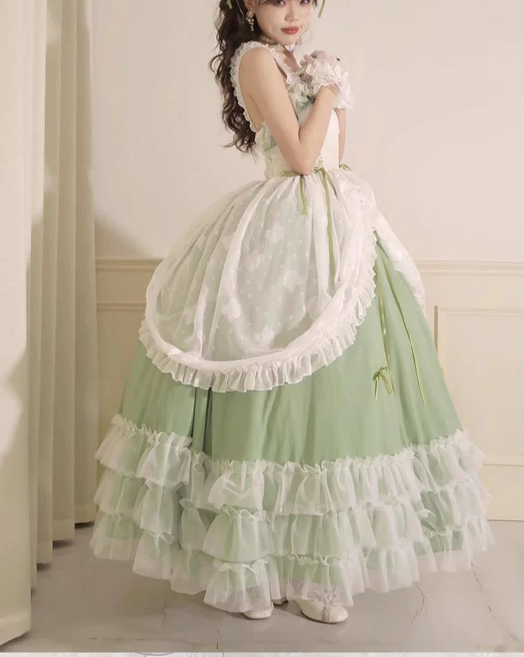 Daydream Whisper - Toting Basil - Plus Size Wedding Lolita Dress Green Bridal JSK - Image 19