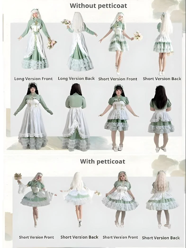 Daydream Whisper - Toting Basil - Plus Size Wedding Lolita Dress Green Bridal JSK - Image 32