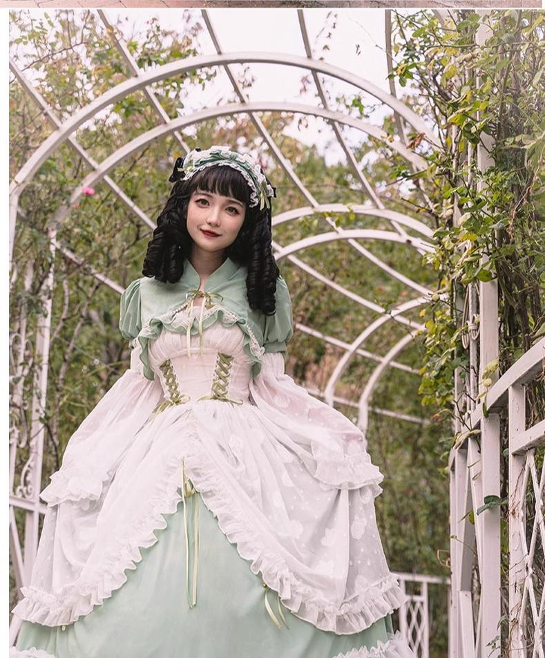 Daydream Whisper - Toting Basil - Plus Size Wedding Lolita Dress Green Bridal JSK - Image 9
