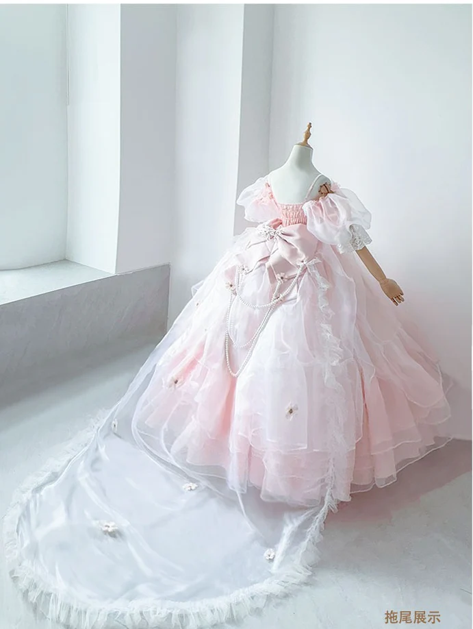 Daydream Whisper - Misty Rose Sea - Plus Size Wedding Lolita JSK with Puffy Tiered Skirt - Image 10