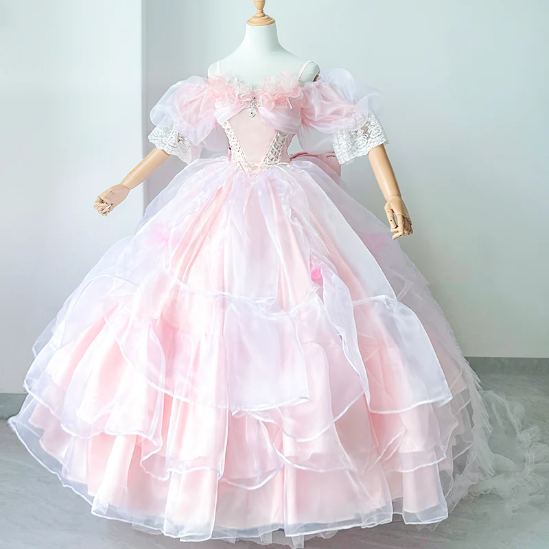 Daydream Whisper - Misty Rose Sea - Plus Size Wedding Lolita JSK with Puffy Tiered Skirt - Image 9