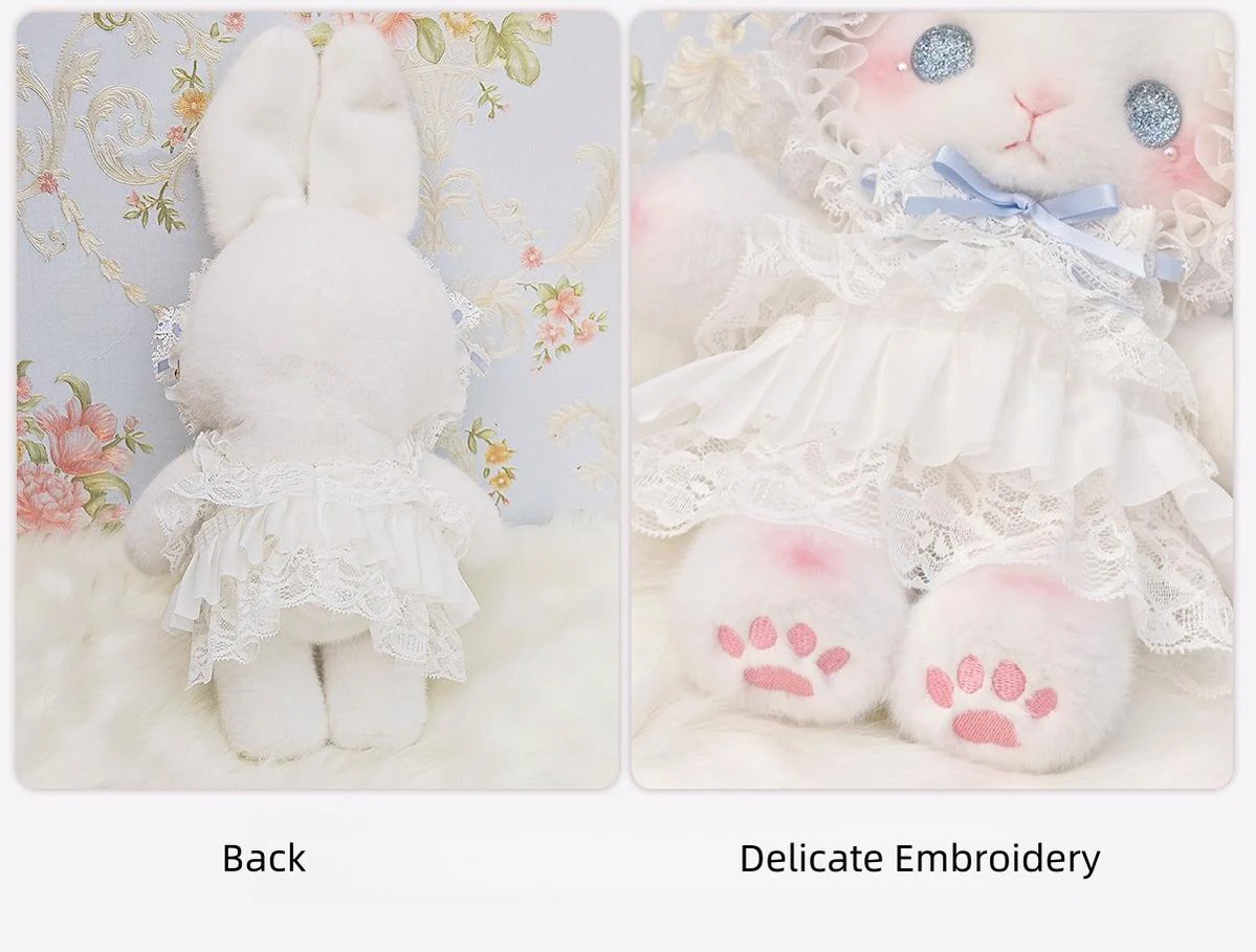 Bear Star - Plush Bunny Lolita Bag, Detachable Pearl Chains - Image 11