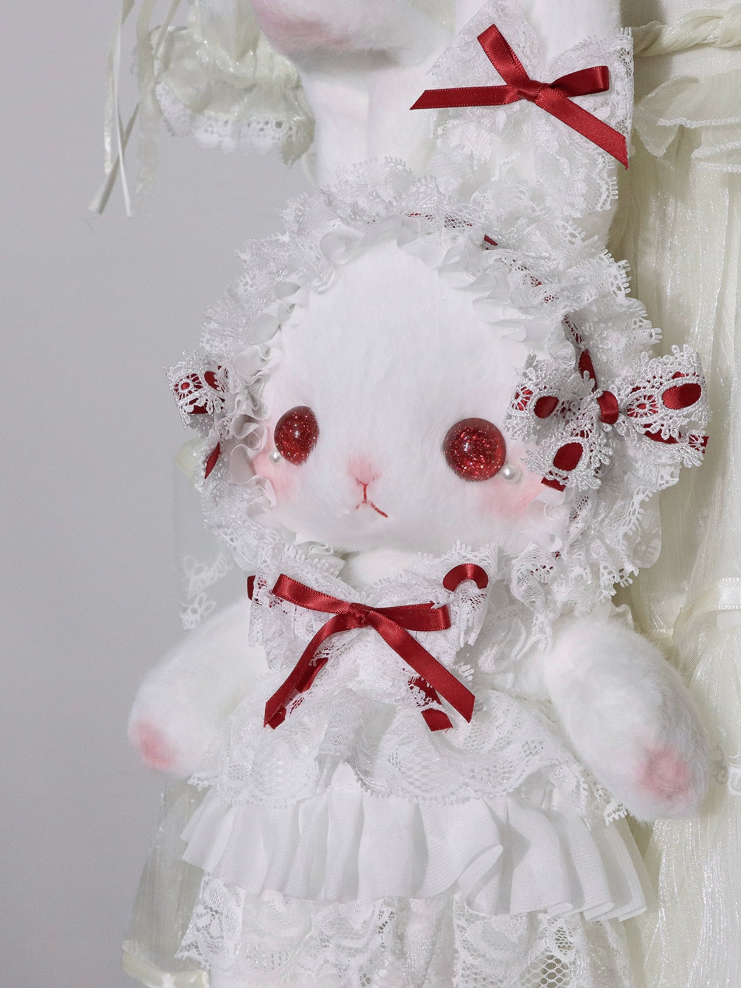 Bear Star - Plush Bunny Lolita Bag, Detachable Pearl Chains - Image 5