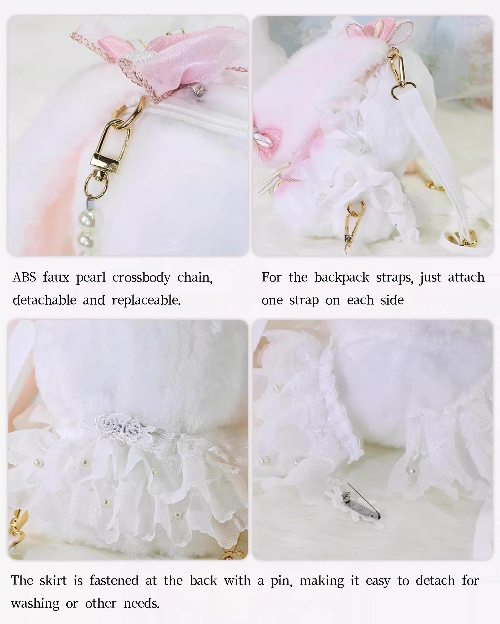 Sweet Lolita Plush Bag, Cute Bunny Shape - Image 6