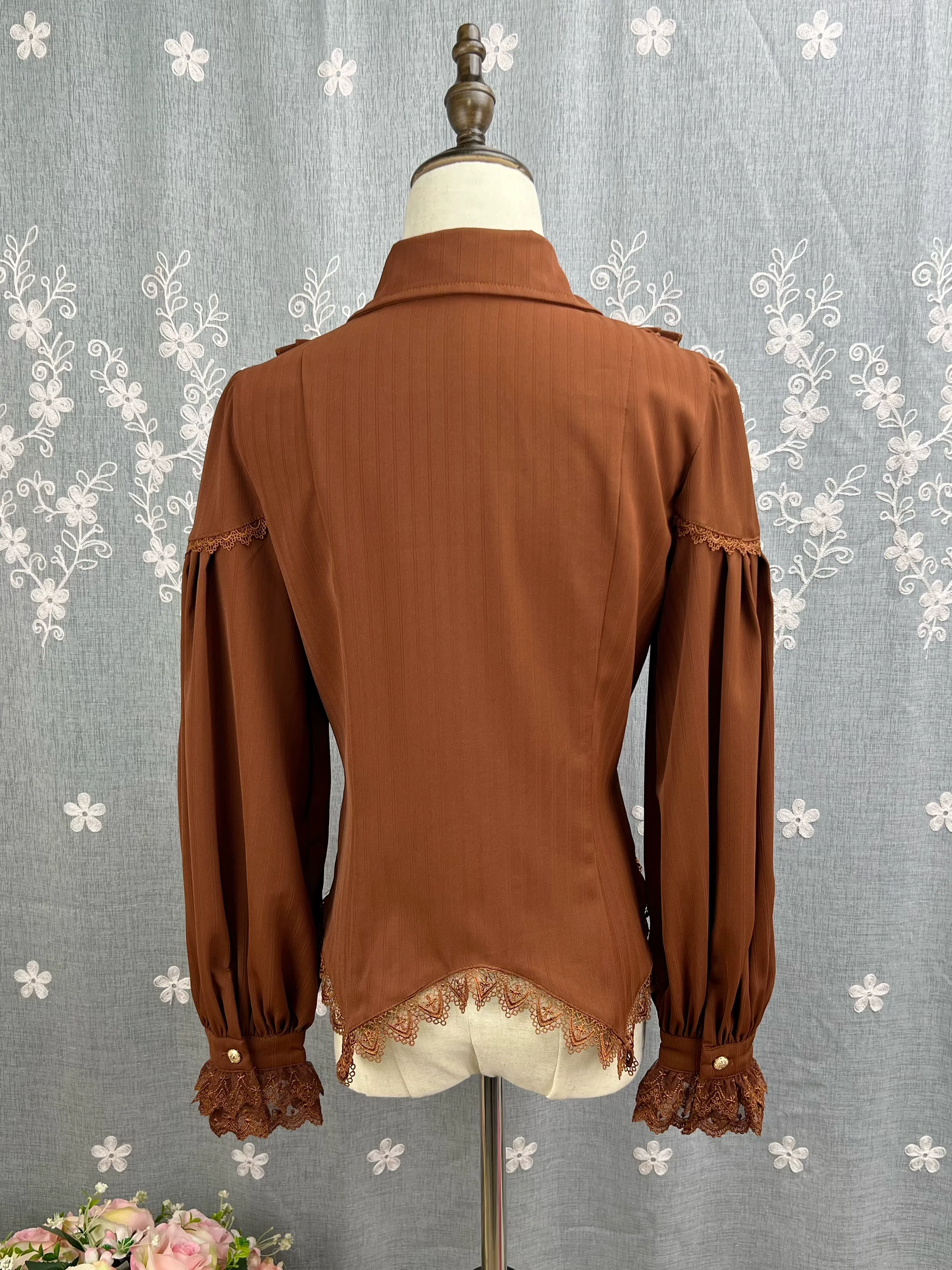 Night Banquet - Pointed Collar Classic Lolita Shirt, Long Sleeve - Image 23