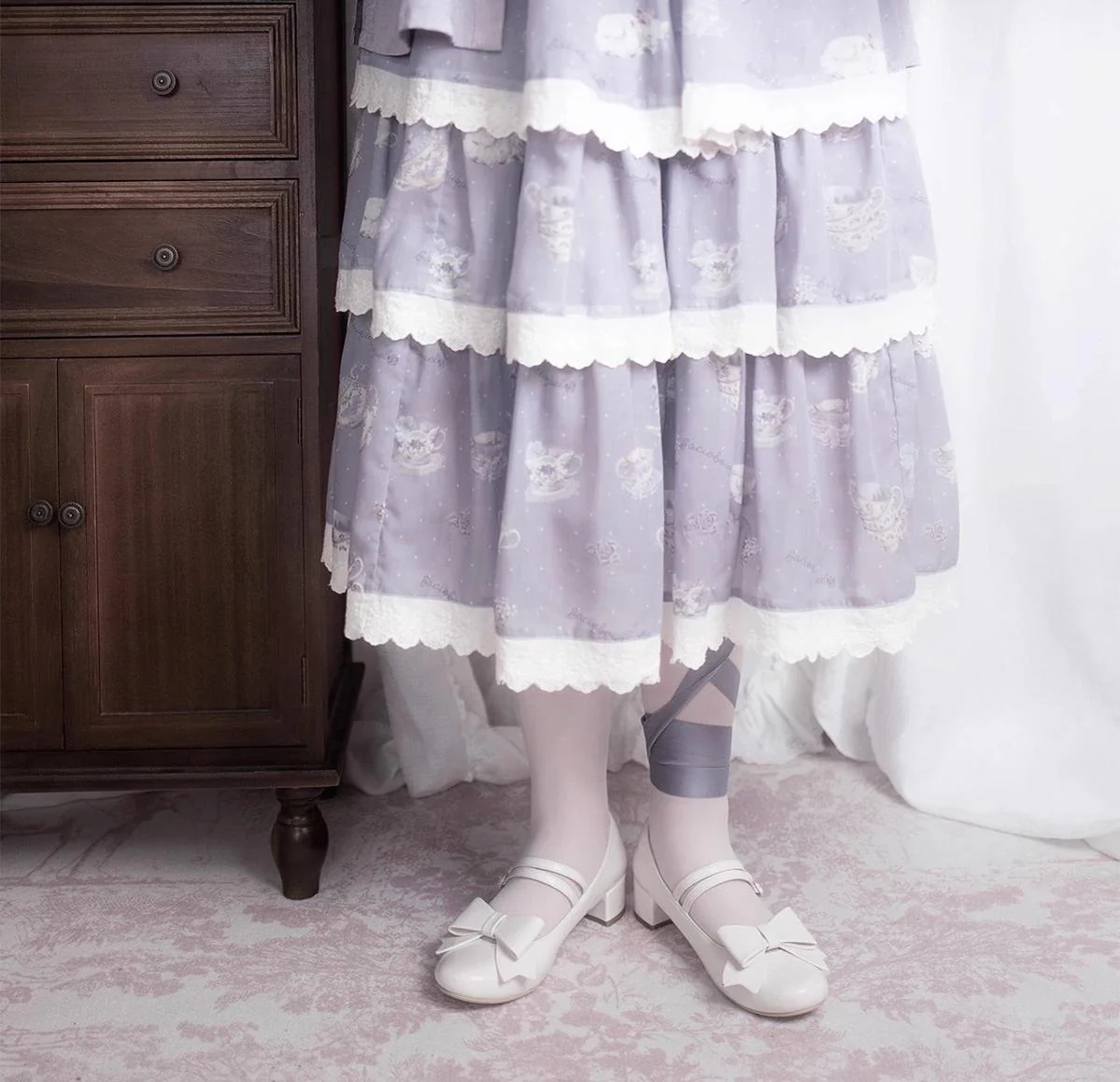 MODO - Apple Candy - Pointed Toe Lolita Shoes, Low Block Heel - Image 14