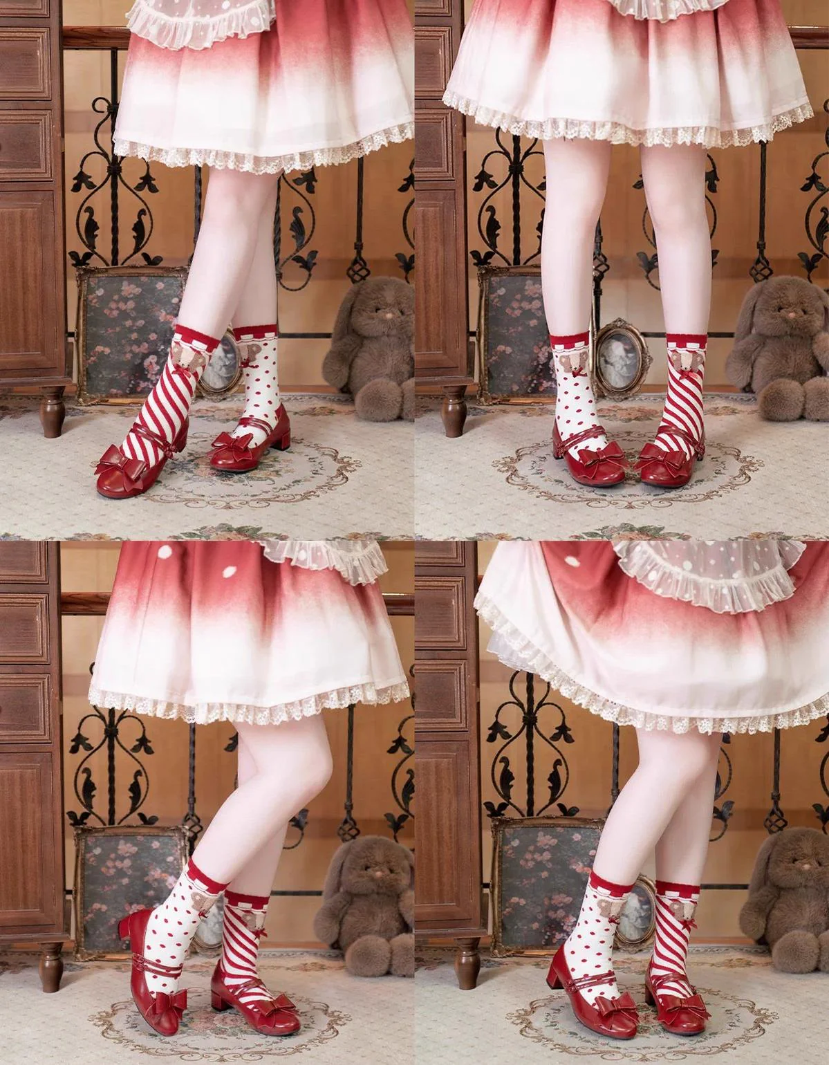 MODO - Apple Candy - Pointed Toe Lolita Shoes, Low Block Heel - Image 6