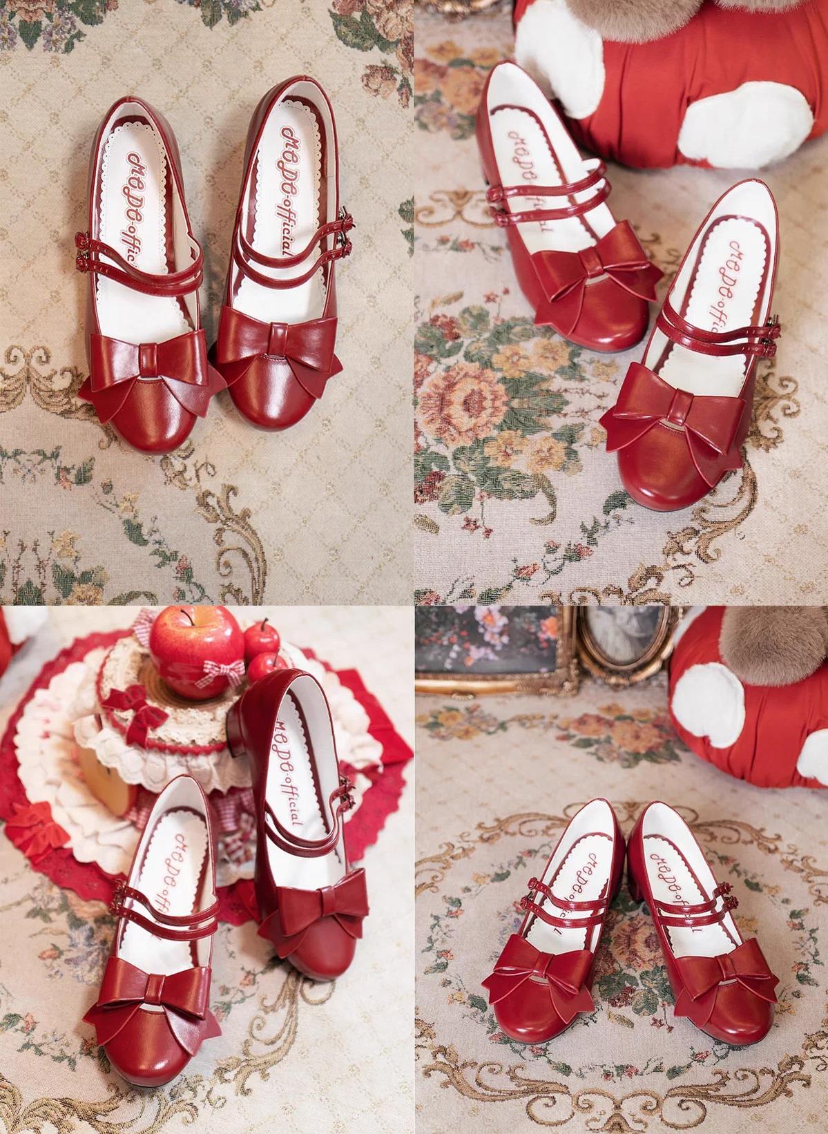 MODO - Apple Candy - Pointed Toe Lolita Shoes, Low Block Heel - Image 7
