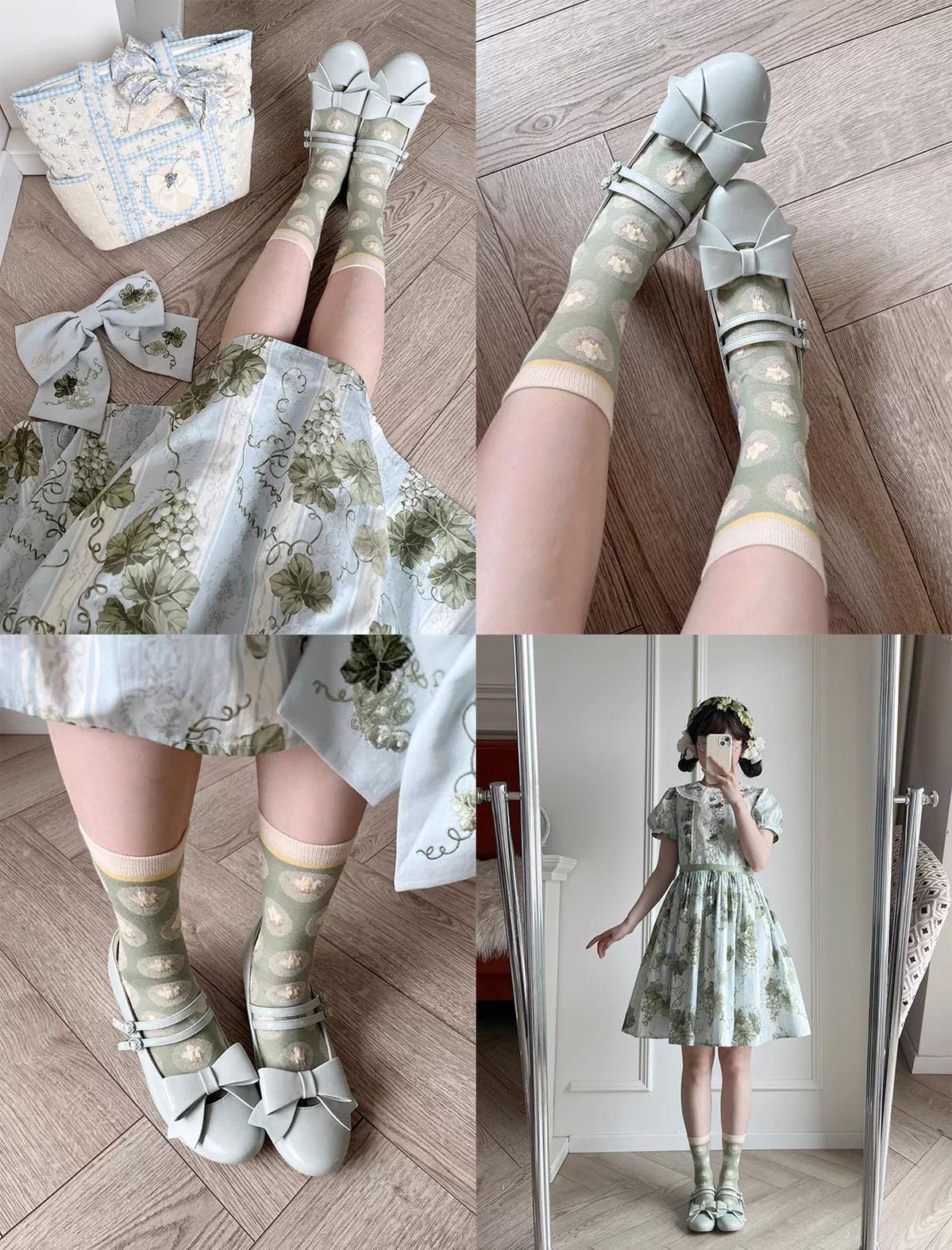 MODO - Apple Candy - Pointed Toe Lolita Shoes, Low Block Heel - Image 8