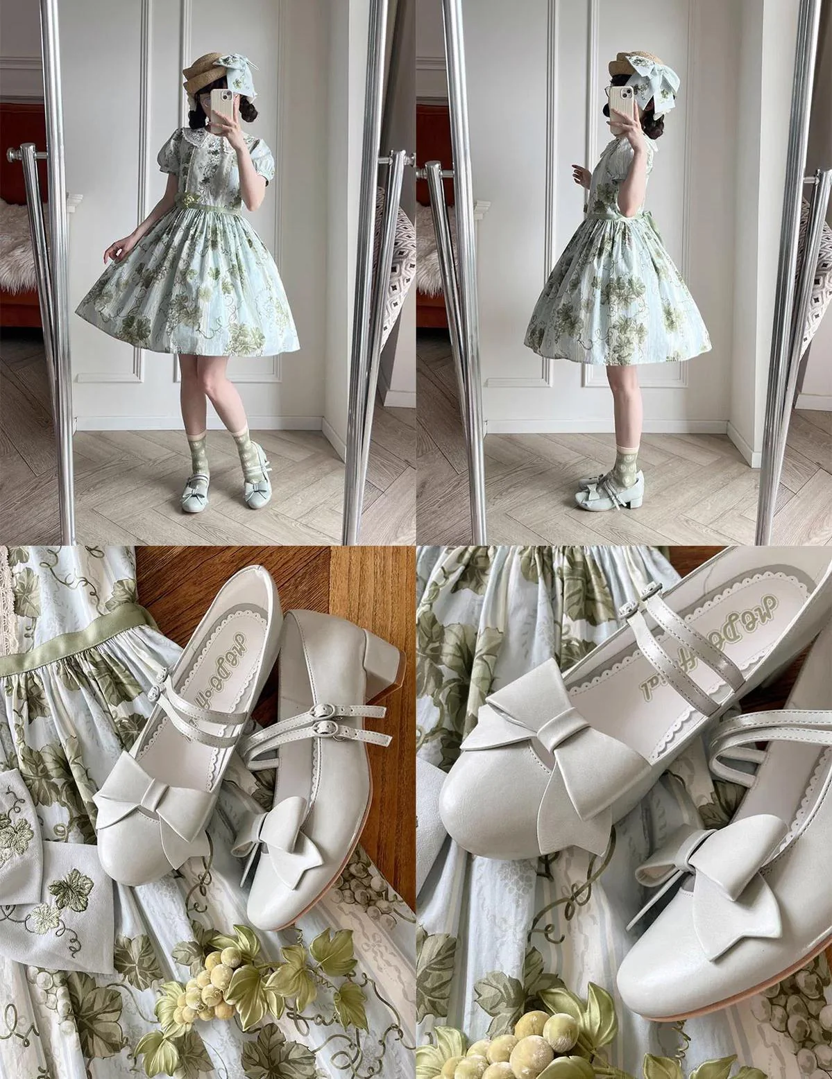 MODO - Apple Candy - Pointed Toe Lolita Shoes, Low Block Heel - Image 9