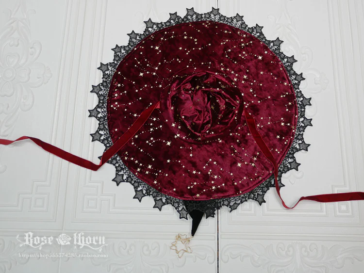 Rose Thorn - Polar Night Sky - Halloween Gorgeous Gilding Lolita Witch Hat - Image 18