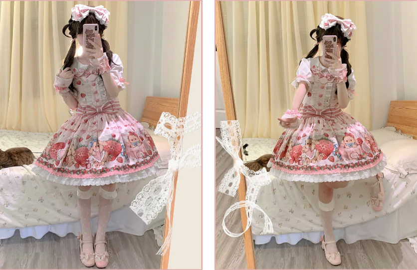 Rabbit Berry Gift Box - Sweet Lolita Salopette and Dress Set - Image 37