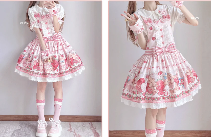 Rabbit Berry Gift Box - Sweet Lolita Salopette and Dress Set - Image 42