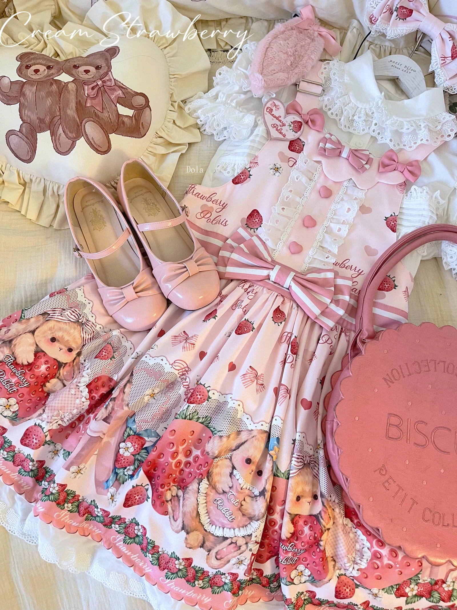 Rabbit Berry Gift Box - Sweet Lolita Salopette and Dress Set - Image 7