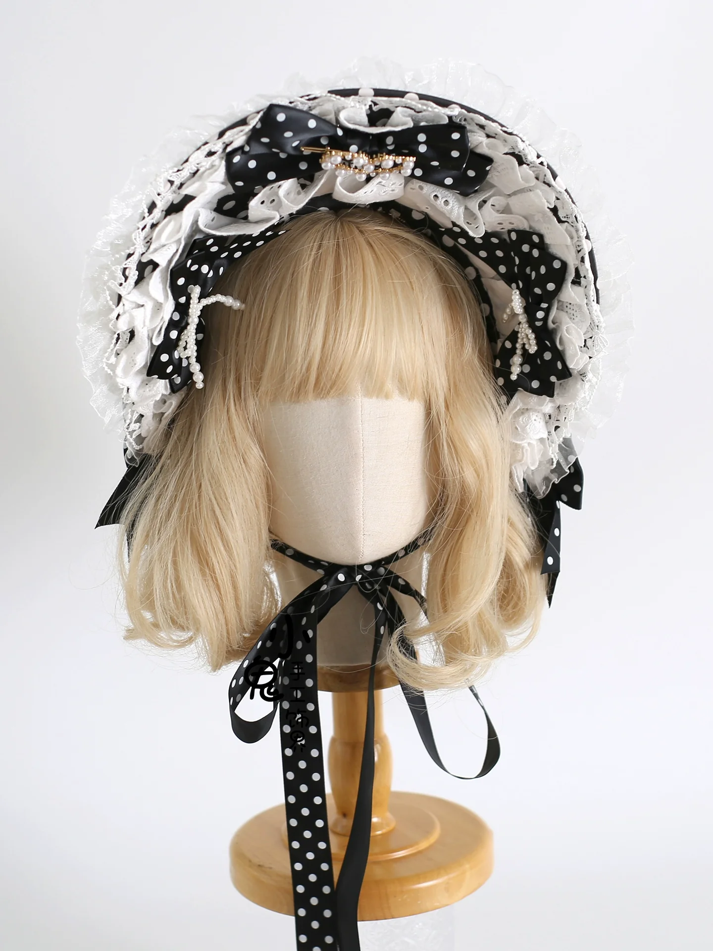 Xiaogui - Polka Dot Lolita Headdress, Detachable Bunny Ear - Image 2
