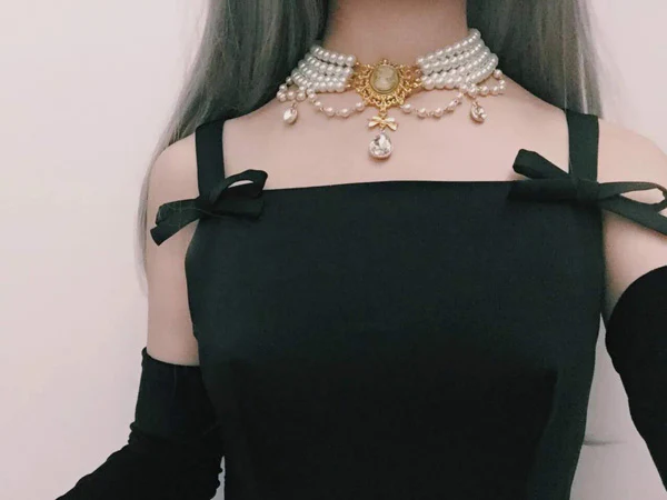 Classic Lolita Tiered Pearl Chain - Image 14