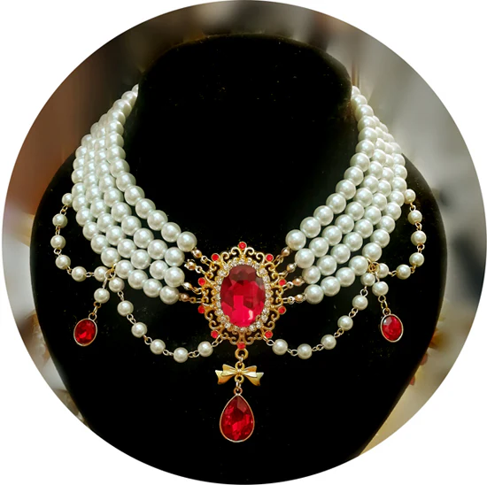 Classic Lolita Tiered Pearl Chain - Image 6