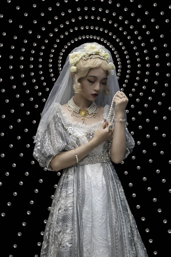 Classic Lolita Tiered Pearl Chain - Image 8