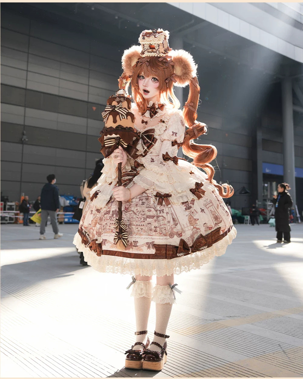 Little Bear Workshop - Printed Sweet Lolita Dress, Long Sleeved Blouse - Image 10