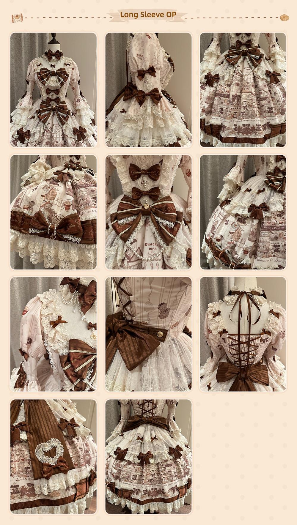 Little Bear Workshop - Printed Sweet Lolita Dress, Long Sleeved Blouse - Image 6