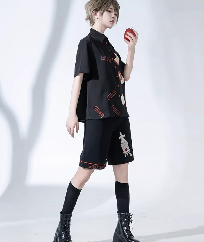 badapple - Ouji Lolita Black Shirt and Shorts - Image 6
