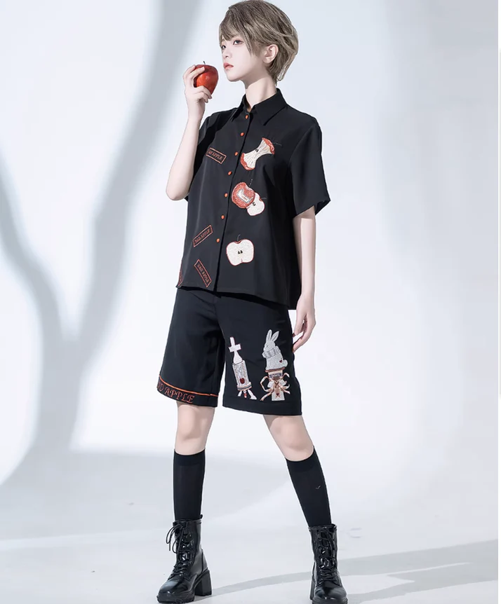 badapple - Ouji Lolita Black Shirt and Shorts - Image 8