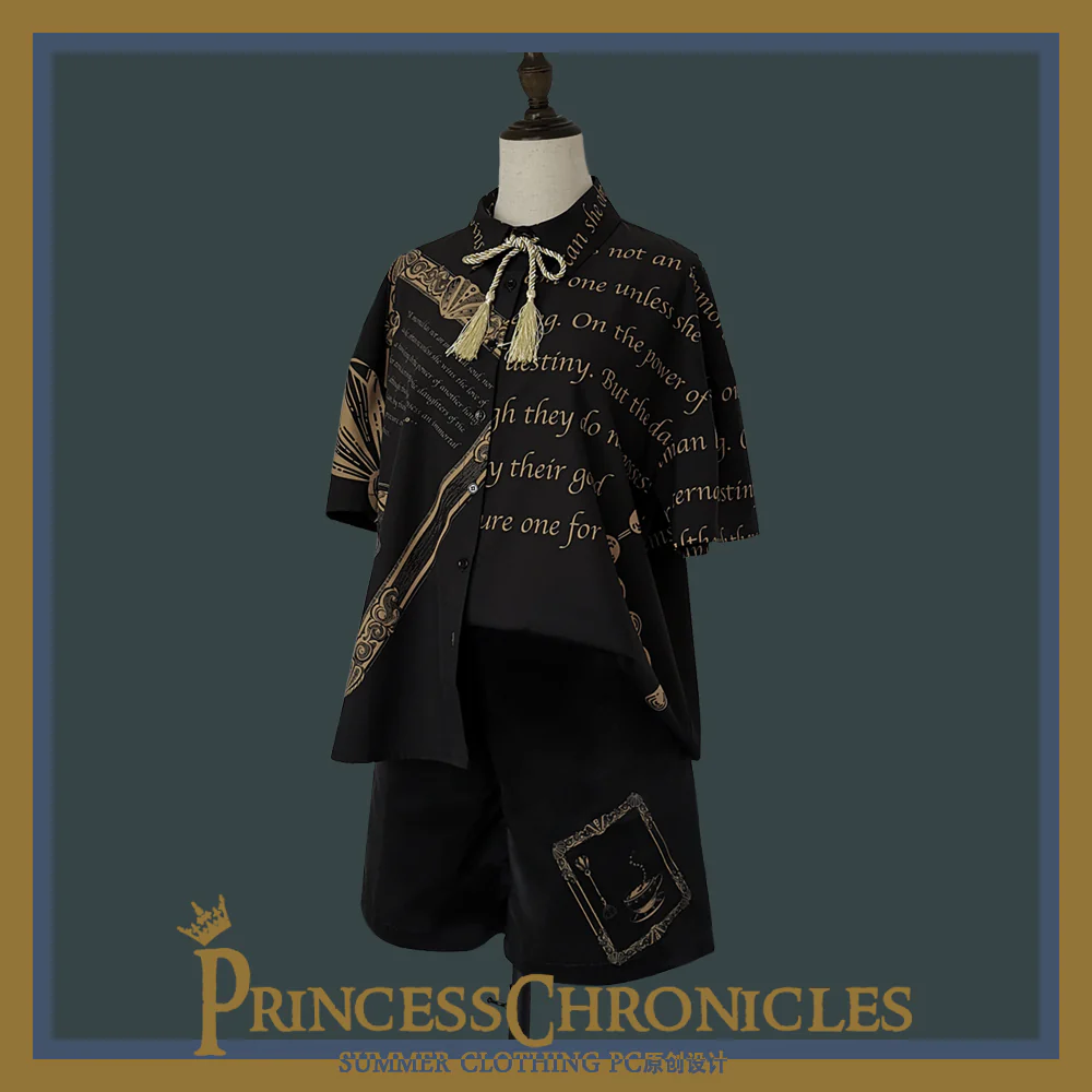 Dark Fairy Tale - Ouji Lolita Casual Shorts Shirts - Image 10