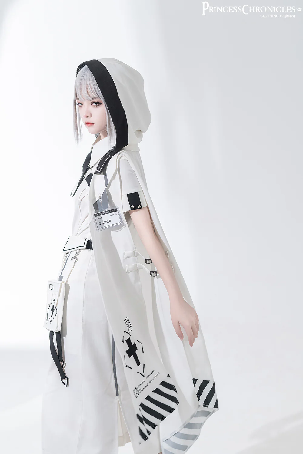 Dry sea and Ashlar - Techwear-inspired White Cloak Set - Image 12
