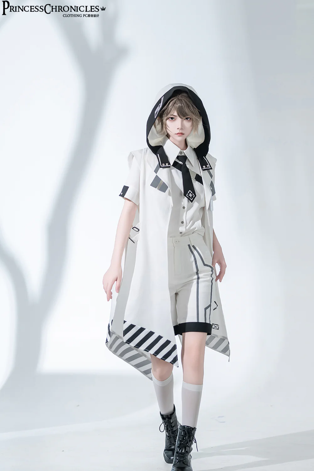 Dry sea and Ashlar - Handsome Futuristic Style White Short Set - Image 15