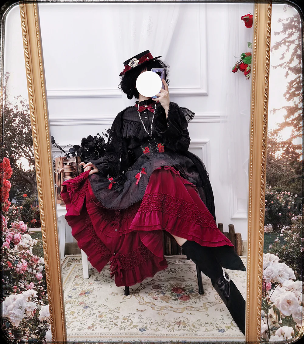 Elegant Lolita Bow Flat Bonnet Handmade - Image 11