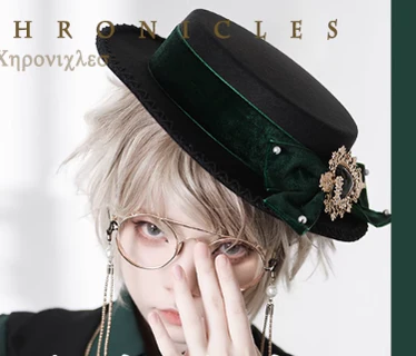 Elegant Lolita Bow Flat Bonnet Handmade - Image 2
