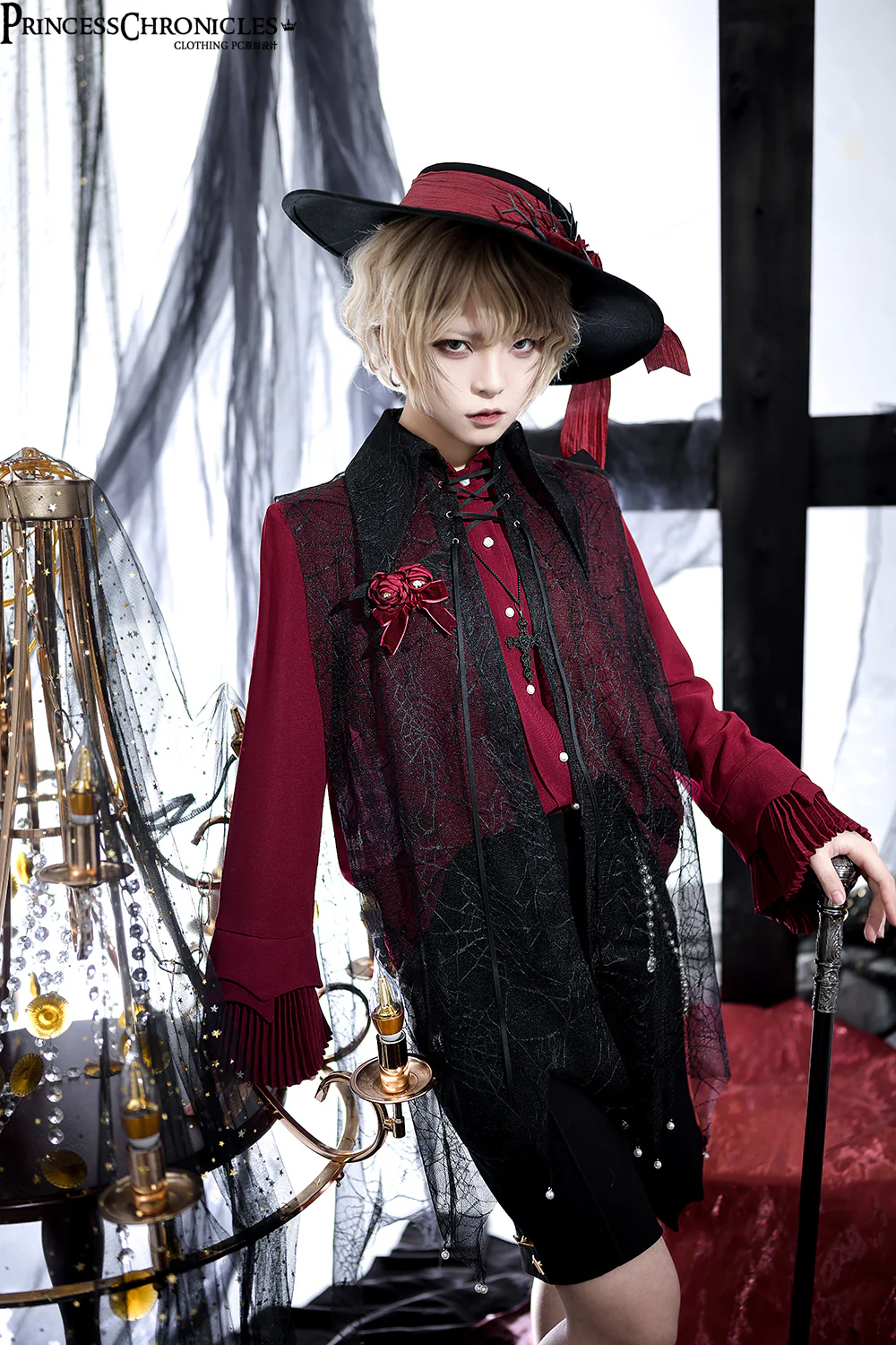 Floating Phantom - Gothic Ouji Lolita Sheer Cape - Image 12
