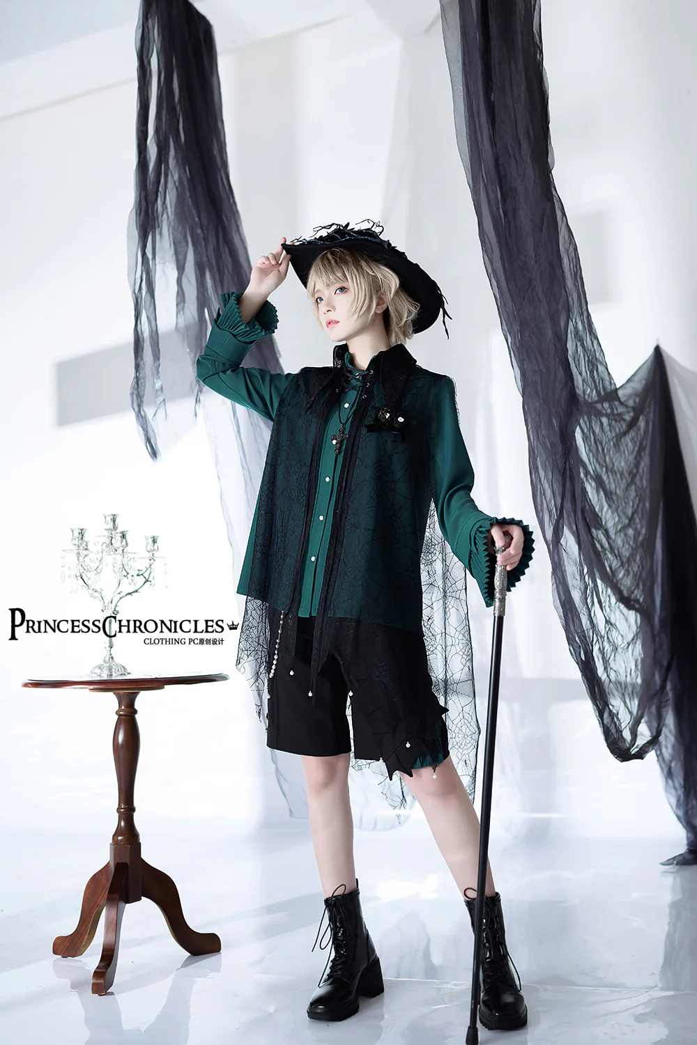 Floating Phantom - Gothic Ouji Lolita Sheer Cape - Image 14