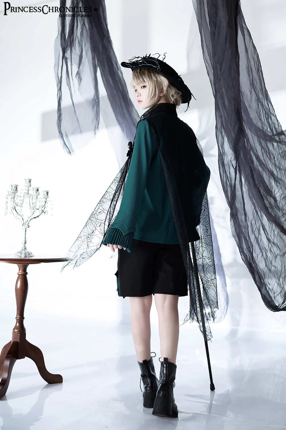 Floating Phantom - Gothic Ouji Lolita Sheer Cape - Image 15