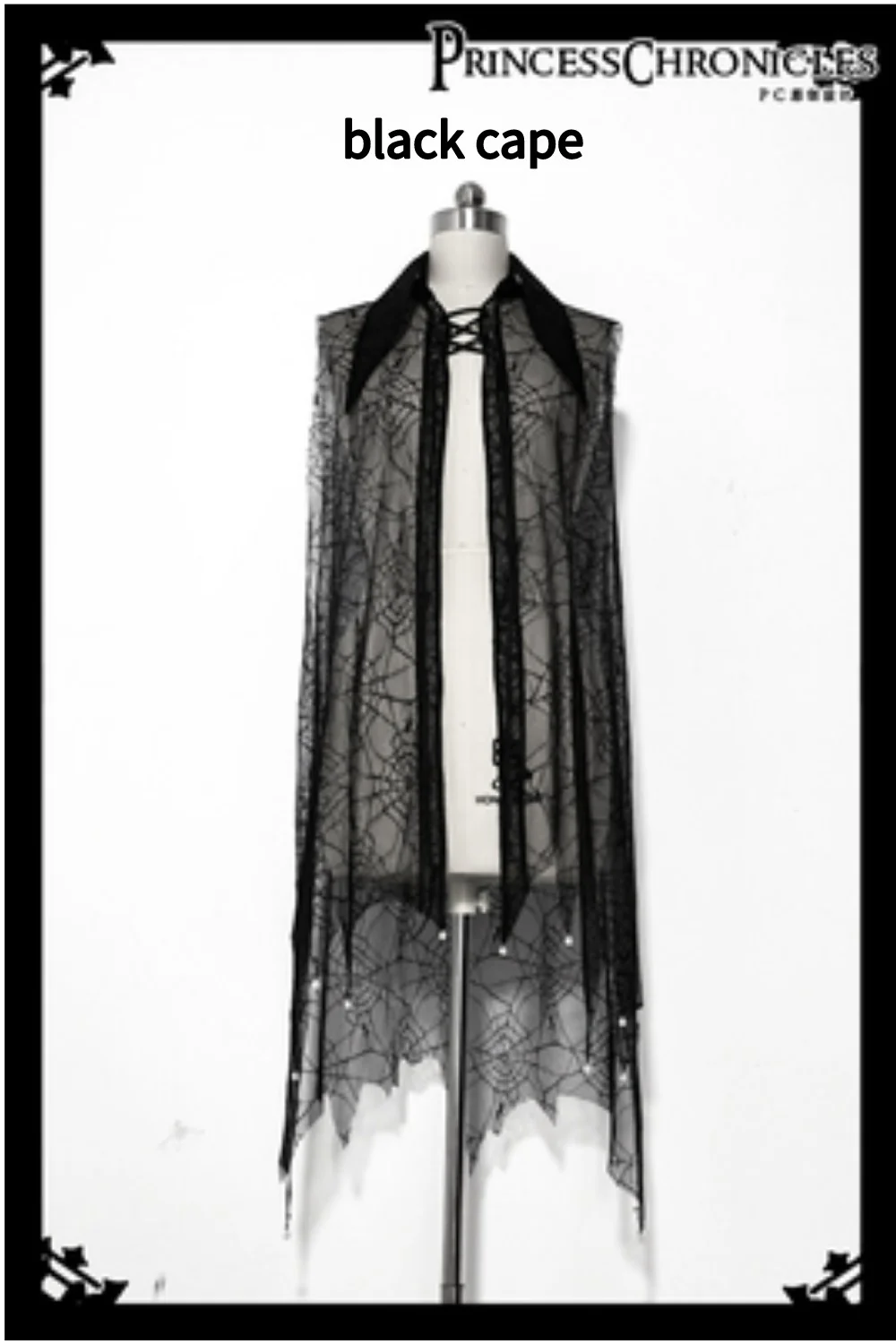 Floating Phantom - Gothic Ouji Lolita Sheer Cape - Image 3