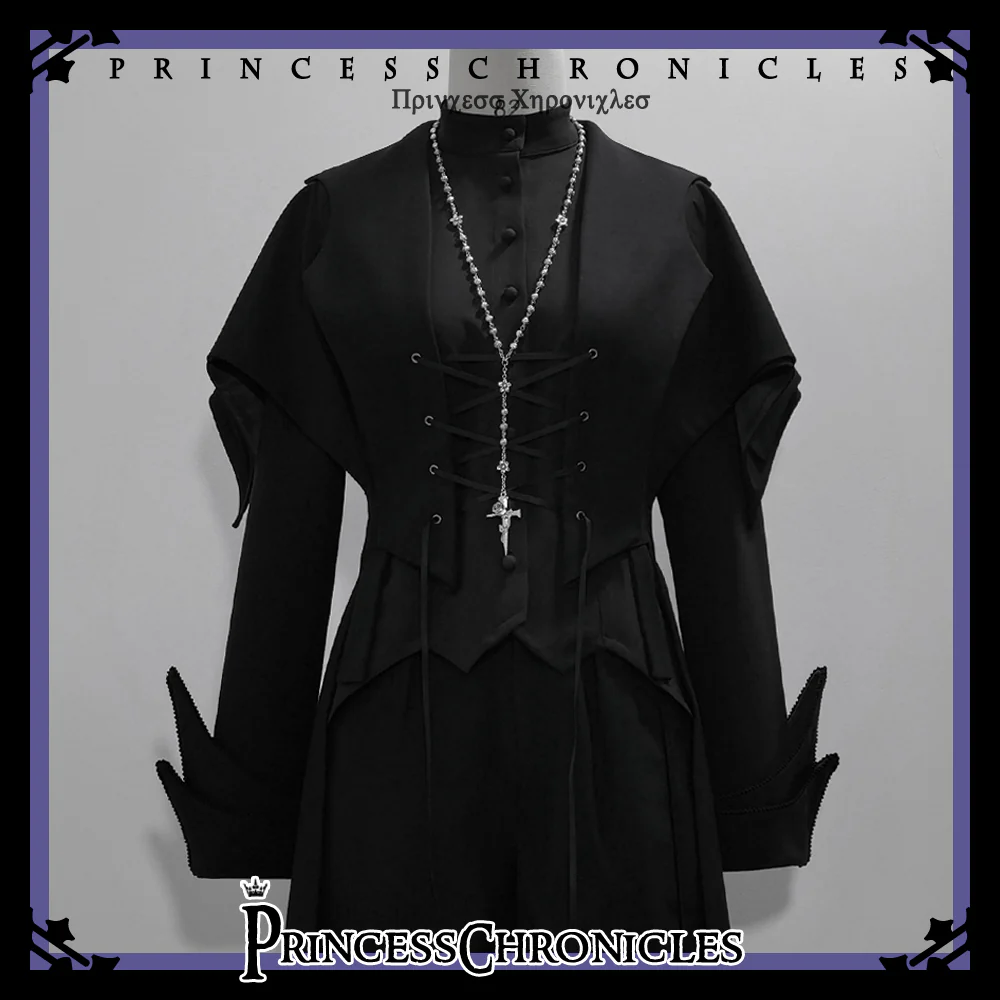 Yan Ye - Gothic Lolita Cross Shaped Rose Necklace