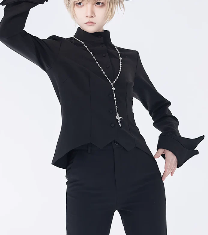 Yan Ye - Gothic Lolita Cross Shaped Rose Necklace - Image 6