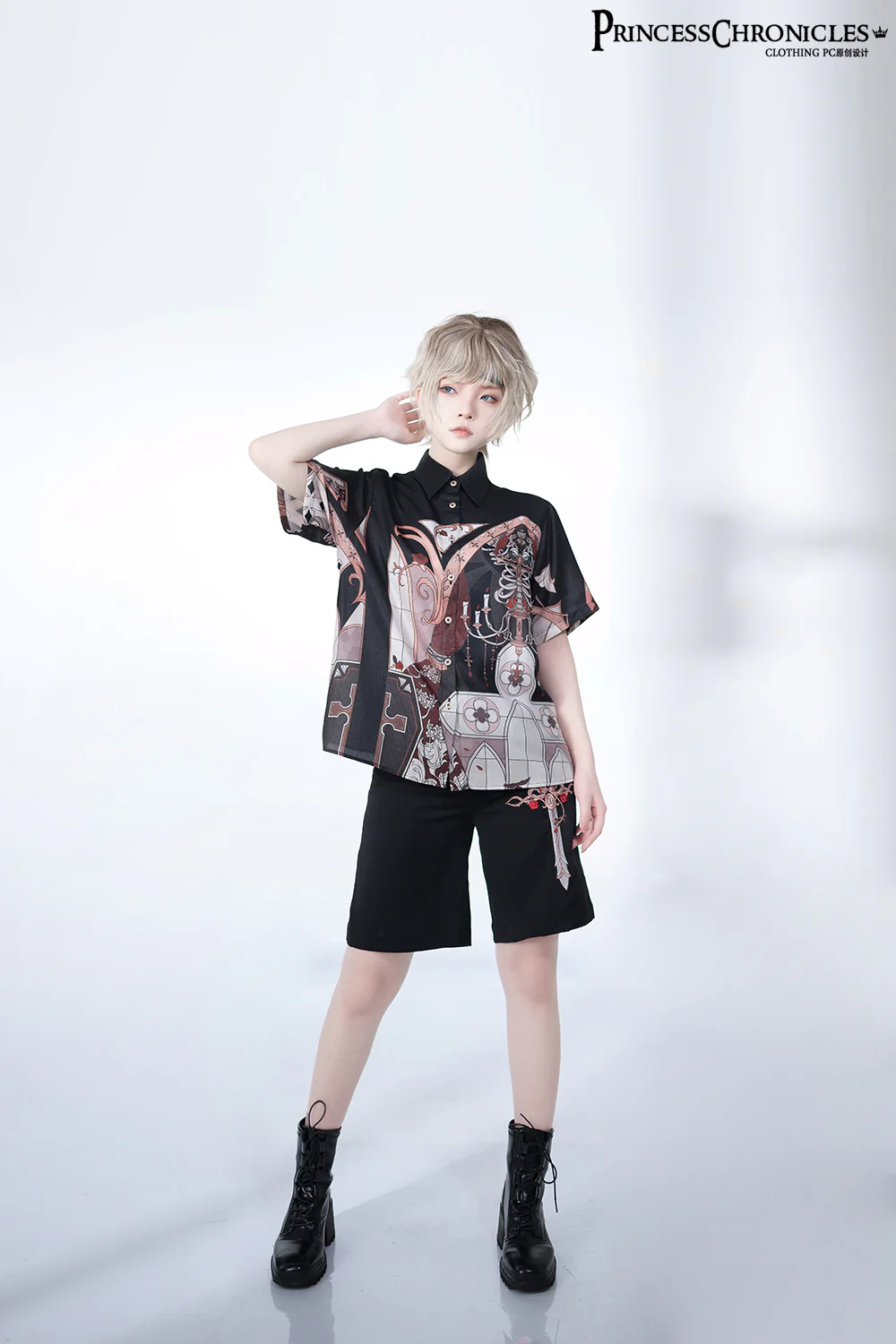 Night Instructions - Ouji Lolita Embroidery Shorts - Image 7