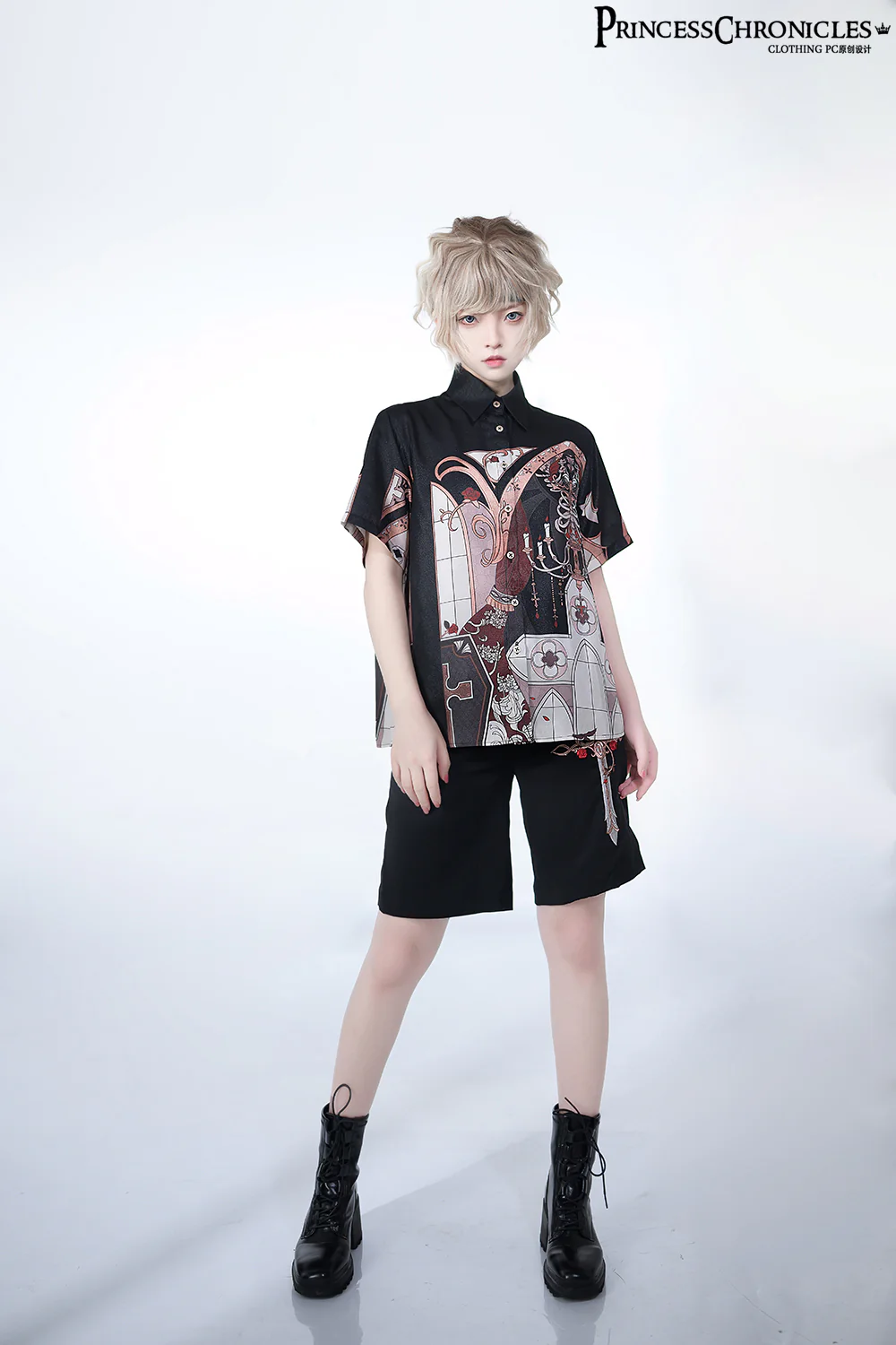 Night Instructions - Ouji Lolita Embroidery Shorts - Image 8