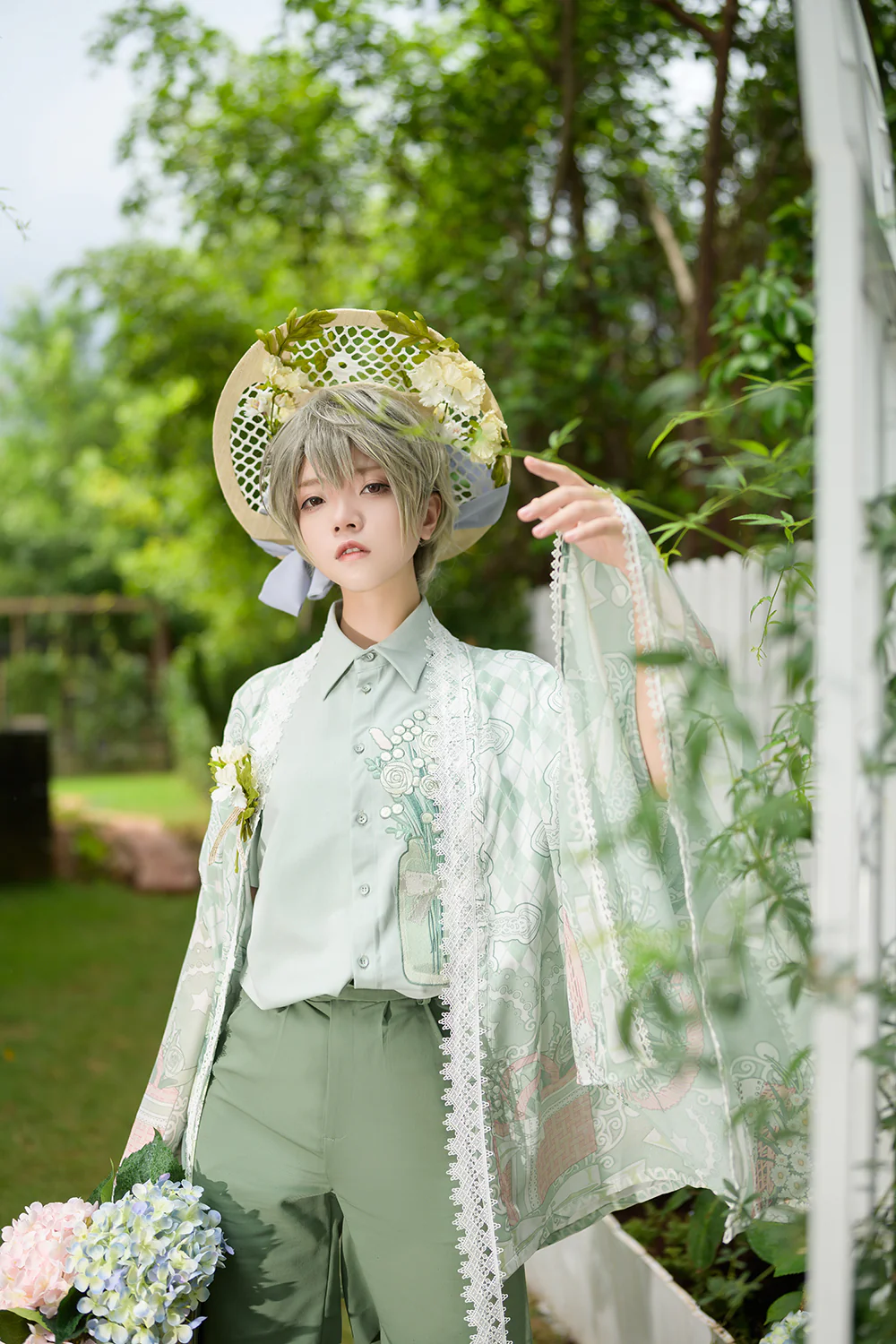 Limited Flowering Time - Ouji Lolita Green Prince Shorts - Image 13