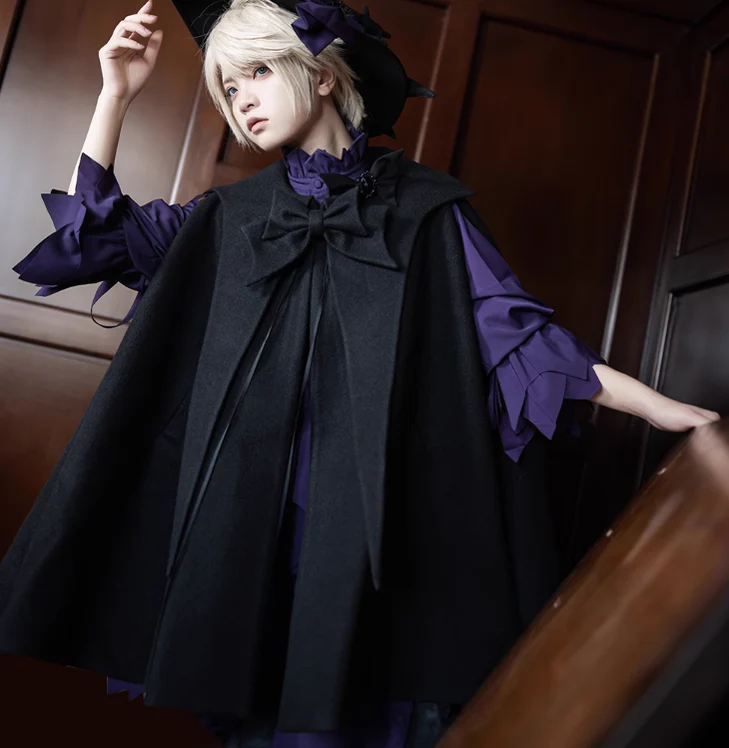 Ouji Lolita Prince Black Bow Cloak - Image 8