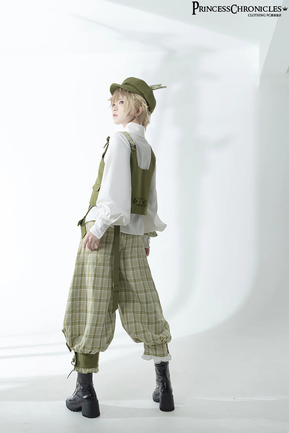 Secret Morning Paper - Ouji Lolita Shirt, Matcha Green Capri Pants - Image 16